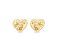Carissima Orecchini a cuore Disco in oro giallo 9ct da donna