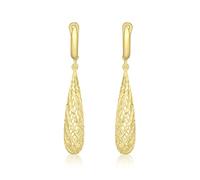 Carissima Orecchini a goccia diamantati a rete da donna in oro giallo 9 ct