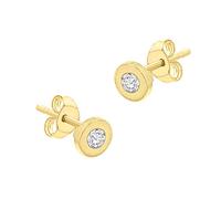Carissima Orecchini a lobo ciambella con zirconi da donna in oro giallo 9 ct (375)