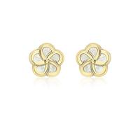 Carissima Orecchini a lobo fiore 8,5 mm con madreperla da donna in oro giallo 9 ct