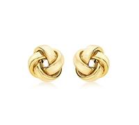 Carissima Orecchini a lobo nodo 11 mm da donna in oro giallo 9 ct