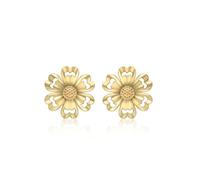 Carissima Orecchini a lobo satinati e lucidi 9,5 mm da donna in oro giallo 9 ct (375)