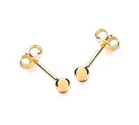 Carissima Orecchini a lobo sfera lucida 3 mm da donna in oro giallo 9 ct