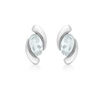Carissima Orecchini a Perno con Acquamarina in Oro Bianco 9 ct