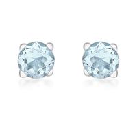 Carissima Orecchini a perno con cristallo bianco rotondo da 5 mm in oro bianco 9 ct