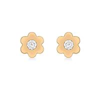 Carissima Orecchini a Perno con Fiore in Zircone Cubico in Oro Rosa 9 ct