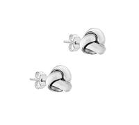 Carissima Orecchini a Perno con Nodo Triplo da 7 mm in Oro Bianco 9 ct