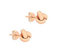 Carissima Orecchini a Perno con Nodo Triplo da 7 mm in Oro Rosa 9 ct