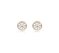 Carissima Orecchini a Perno con Zircone Cubico Rubover in Oro Rosa 9 ct
