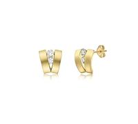 Carissima Orecchini a V con doppia fascia di zirconi da donna in oro giallo 9 ct