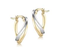 Carissima Orecchini Creola a Onda in Oro Giallo e Bicolore 9 ct per Donna