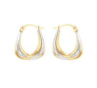 Carissima Orecchini Creola in Oro Giallo e Bicolore 9 ct per Donna
