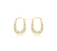 Carissima Orecchini Creola Pattern in Oro Giallo e Bicolore 9 ct per Donna