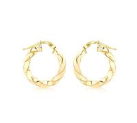 Carissima Orecchini Creole con Tubo Twist da 20mm in Oro Giallo 9ct