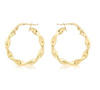 Carissima Orecchini Creole Twist da 21mm in Oro Giallo 9ct
