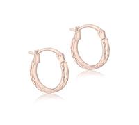 Carissima Orecchini creoli a cerchio rotondo Stardust da 22 mm in oro bianco con tubo da 4 mm
