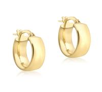 Carissima Orecchini creoli a fascia 14 mm da donna in oro giallo 9 ct