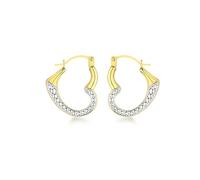 Carissima Orecchini creoli cuore bicolore in oro 9 ct da donna
