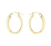 Carissima Orecchini creoli ovali 17 x 23 mm lucidi da donna in oro giallo 9 ct
