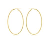 Carissima Orecchini creoli ovali a tubo sottile da donna in oro giallo 9 ct