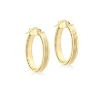 Carissima Orecchini creoli ovali rigati da donna in oro giallo 9 ct