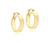 Carissima Orecchini creoli rotondi 22 mm da donna in oro giallo 9 ct