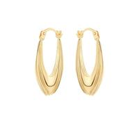 Carissima Orecchini creoli stile tulipano da donna in oro giallo 9 ct