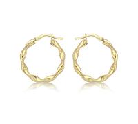 Carissima Orecchini creoli twist 22,5 mm da donna in oro giallo 9 ct