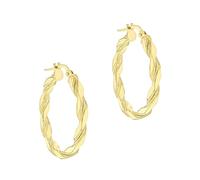 Carissima Orecchini creoli twist 25 mm da donna in oro giallo 9 ct