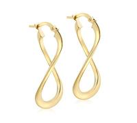 Carissima Orecchini creoli twist a forma di 8 16 x 32 mm da donna in oro giallo 9 ct
