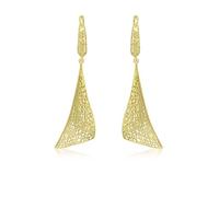 Carissima Orecchini pendenti a cono intrecciato da donna in oro giallo 9 ct