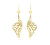 Carissima Orecchini pendenti a foglia da donna in oro giallo 9 ct