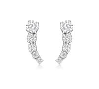 Carissima Orecchini Pendenti a zirconia cubica a 5 Pietre da 4.5 x 14.2 mm con Gradiente in Oro Bianco 9ct Donna