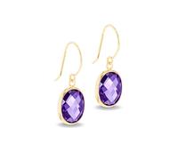 Carissima Orecchini pendenti con cristallo viola da donna in oro giallo 9 kt 10 mm x 8 mm