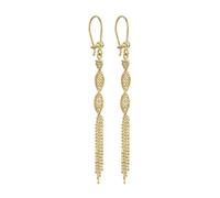 Carissima Orecchini pendenti con pallina diamantata e nappina twist da donna in oro giallo 9 ct