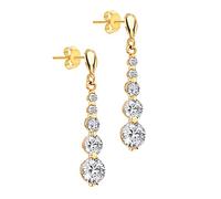 Carissima Orecchini pendenti con zirconi graduati da donna in oro giallo 9 ct