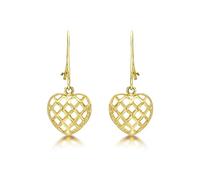 Carissima Orecchini pendenti cuore diamantato da donna in oro giallo 9 ct
