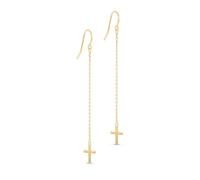 Carissima Orecchini pendenti donna in oro giallo 9 ct con croce