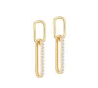 Carissima Orecchini pendenti ovali da donna in oro giallo 9 carati, CZ 1mm