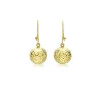 Carissima Orecchini pendenti sfera diamantata 10 mm da donna in oro giallo 9 ct