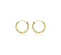 Carissima Orecchini Sleeper con Cut Diamante da 11mm per Bambini in Oro Giallo 9ct