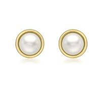 Carissima Orecchino a Bottone con Palla e Zirconi Cubici da 7 mm in Oro Giallo 9 ct da Donna