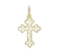CARISSIMA Pendente con Croce Filigranata in Oro Giallo 9 ct per Donna - CATENA NON INCLUSA