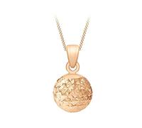CARISSIMA Pendente da Donna in Oro Bianco 9 ct con Pendente a Sfera Diamantata da 8 mm su Collana a Maglia Curb di Lunghezza 46 cm