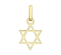 CARISSIMA Pendente Piccola Stella di David in Oro Giallo 9 ct per Donna - CATENA NON INCLUSA