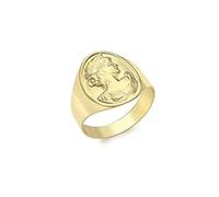 CARISSIMA Unisex Anello da Oro Giallo 9ct con Signet Ovale Cameo 12.3 x 16.3mm - Misura P