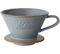 Carita Dripper Mino Ware - Ceramica ad alta ritenzione di calore per 2 o 4 persone, serie Wave grigio sabbia #02105, prodotta in Giappone, attrezzatura antigoccia, per 2 persone, per 4 tazze,