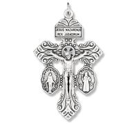 Caritas et Fides 3-way Pardon Indulgence crocifisso con miracolosa & ST Benedict Medals 2 1/8"