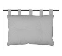 Caritex Cuscino Testata Letto Singolo o Matrimoniale, Testiera Letti Imbottita, Schienale Letto con Bordino In Contrasto Colore, 45x70 cm, Con Passanti Per un Facile Montaggio DUO S810 (Grigio Chiaro)