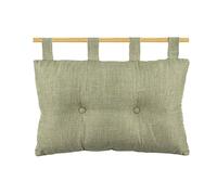 Caritex Cuscino Testata Letto Singolo o Matrimoniale, Testiera Letti Imbottita, Schienale Letto con Bottoni Decorativi, 45x70 cm, Con Passanti Per un Facile Montaggio BEA S809 (Verde Lichene)
